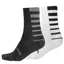 Endura Coolmax Twin Pack Stripe Socks in Black/White